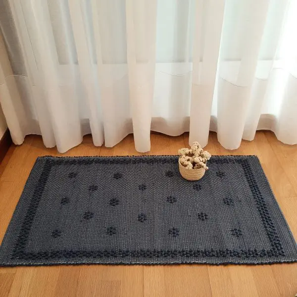 Small Marine Blue Rug - Knotted Rug
