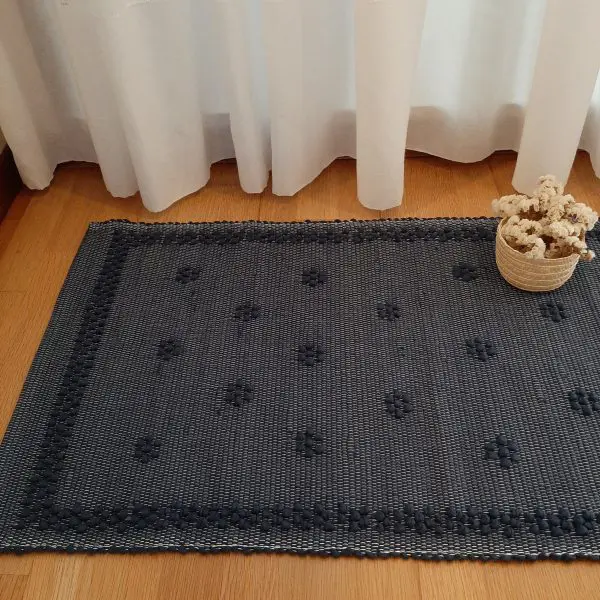 Small Marine Blue Rug - Knotted Rug