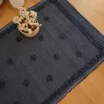 Small Marine Blue Rug - Knotted Rug