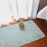 Small Light Sky Blue Rug - Knotted Rug