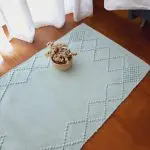 Small Light Sky Blue Rug - Knotted Rug