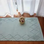 Small Light Sky Blue Rug - Knotted Rug