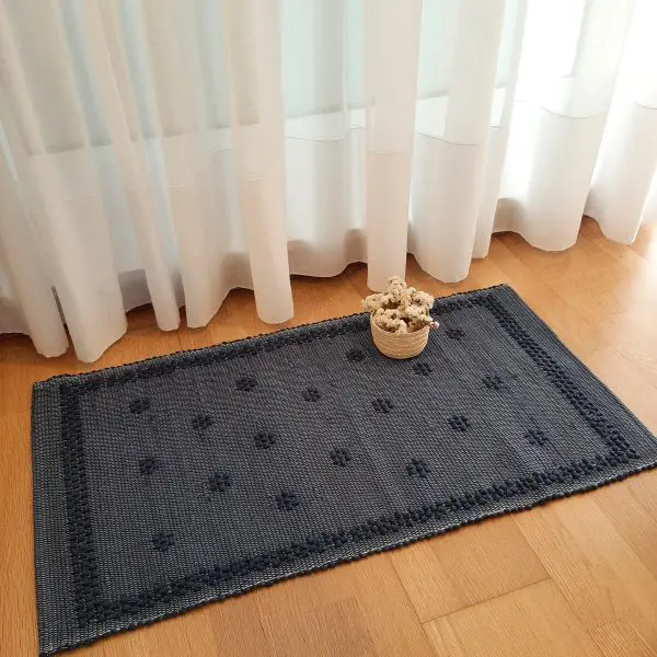 Small Marine Blue Rug - Knotted Rug