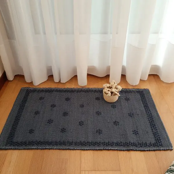 Small Marine Blue Rug - Knotted Rug