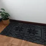 Small Black Rug - Knotted Rug