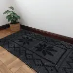 Small Black Rug - Knotted Rug