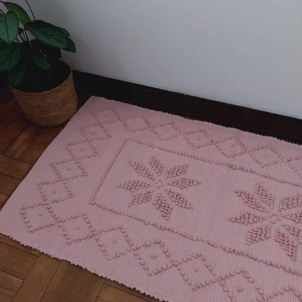Small Old Pink Rug - Knotted Rug