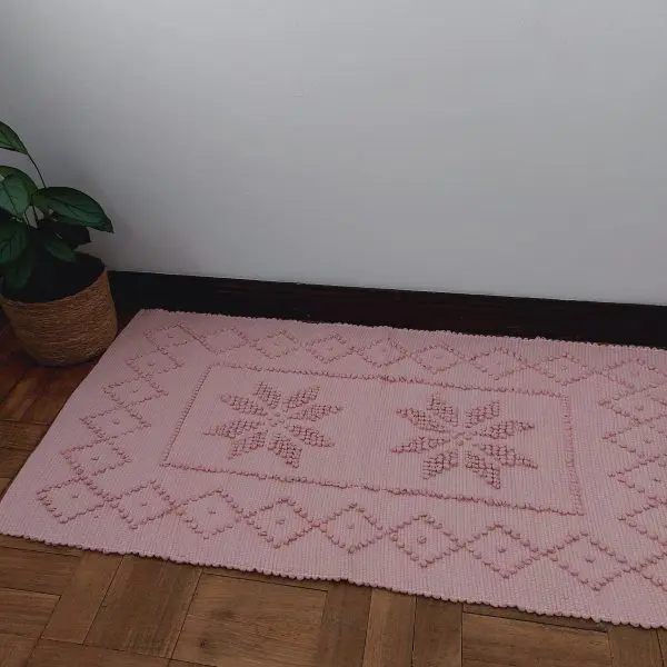Small Old Pink Rug - Knotted Rug
