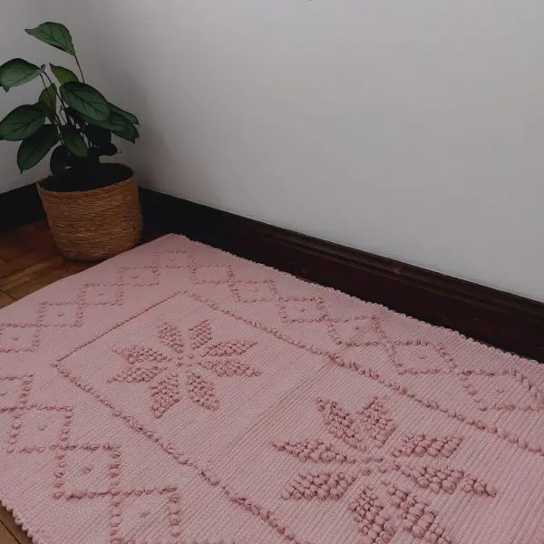 Small Old Pink Rug - Knotted Rug