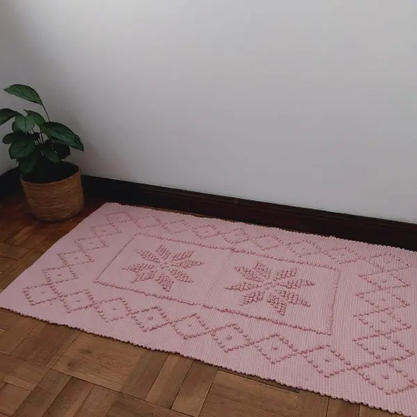 Small Old Pink Rug - Knotted Rug