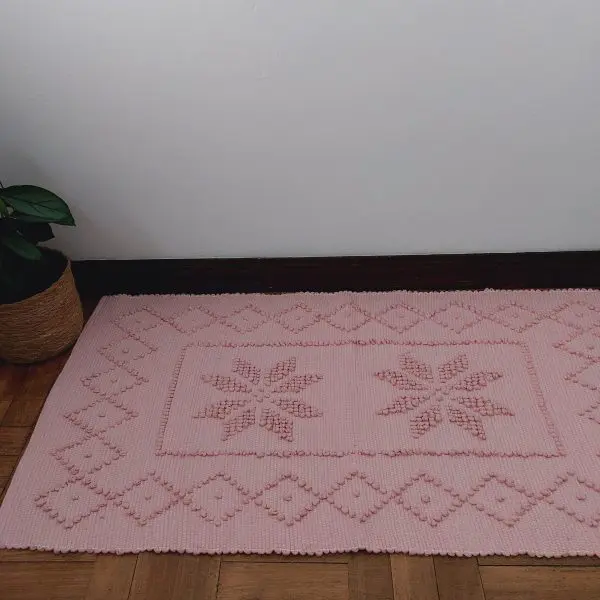 Small Old Pink Rug - Knotted Rug
