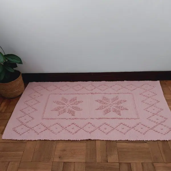 Small Old Pink Rug - Knotted Rug
