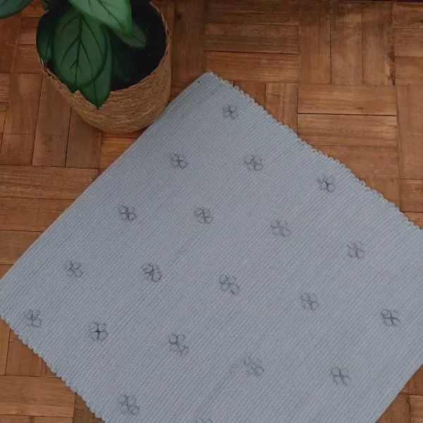 Mini Grey Rug - 50x50cm - Knotted Rug