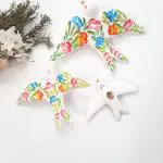 White Swallows with Hand Painted Flowers