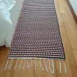 Runner Rug Black White Red 200cm - Traditional Rug