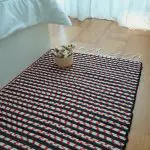 Runner Rug Black White Red 200cm - Traditional Rug