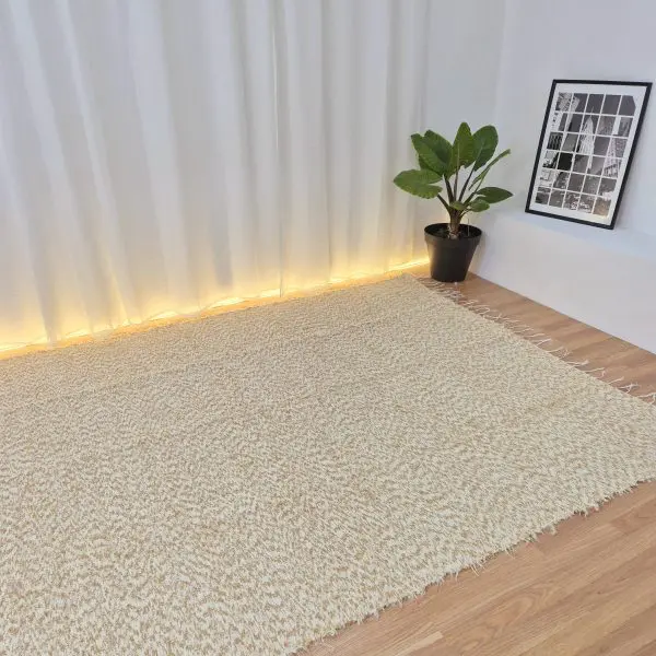 Extra Large Mixed Cream Brown Rug - 200x300cm - Soft Rug