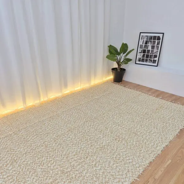Extra Large Mixed Cream Brown Rug - 200x300cm - Soft Rug