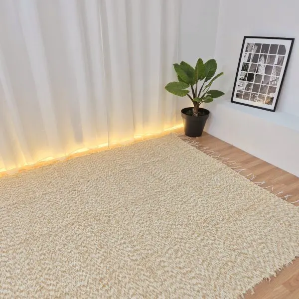 Extra Large Mixed Cream Brown Rug - 200x300cm - Soft Rug