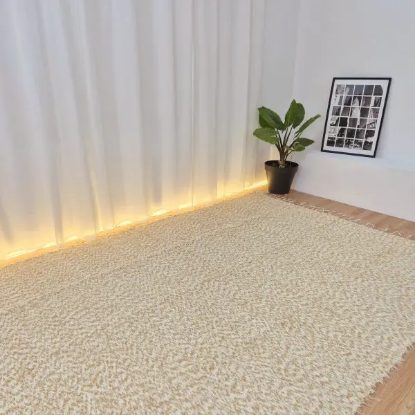 Extra Large Mixed Cream Brown Rug - 200x300cm - Soft Rug