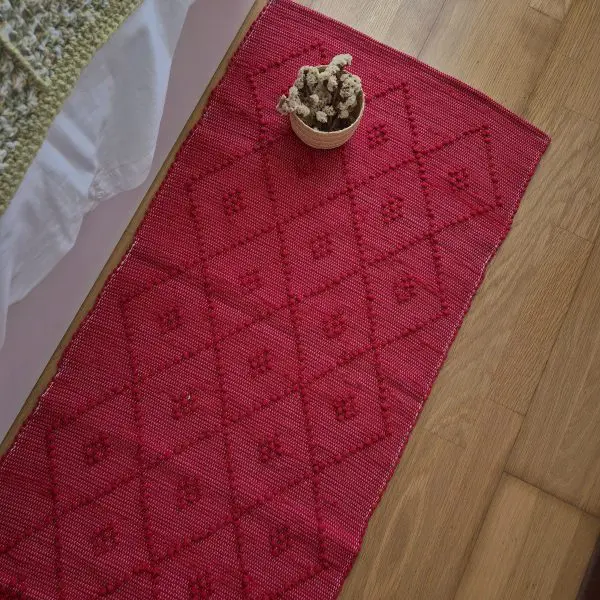 Runner Rug Red - 50x200cm - Knotted Rug