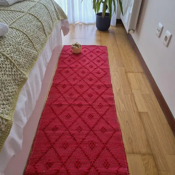 Runner Rug Red - 50x200cm - Knotted Rug