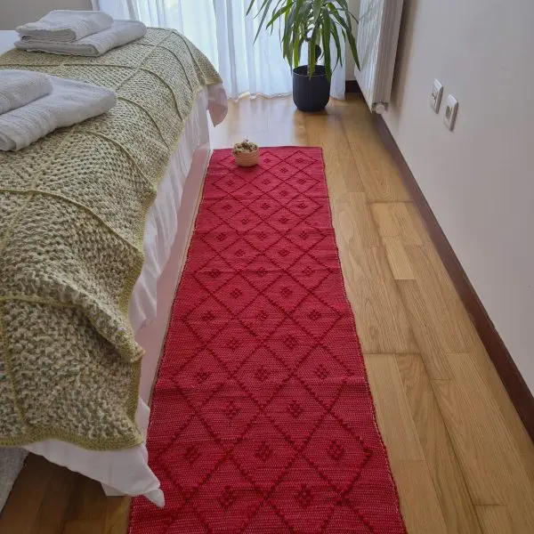 Runner Rug Red - 50x200cm - Knotted Rug
