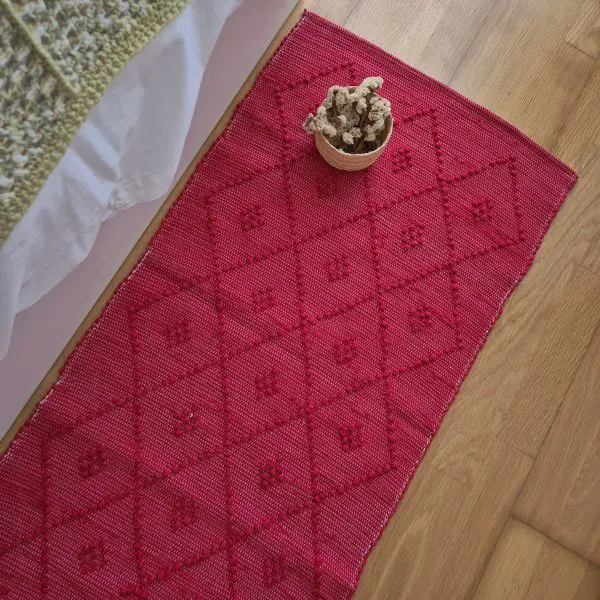 Runner Rug Red - 50x200cm - Knotted Rug