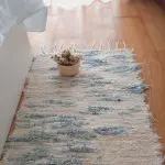 Long Cream Blue Rug - 50x200cm - Soft Rug