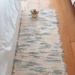 Long Cream Blue Rug - 50x200cm - Soft Rug