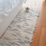 Long Cream Blue Rug - 50x200cm - Soft Rug