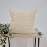 Handwoven Cream Cushion 50x50cm Made in Recycled Cotton