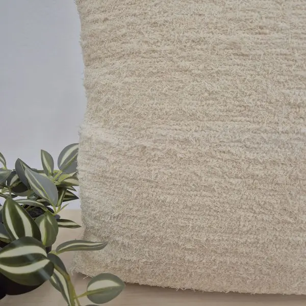 Handwoven Cream Cushion 50x50cm Made in Recycled Cotton