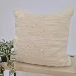 Handwoven Cream Cushion 50x50cm Made in Recycled Cotton