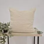 Handwoven Cream Cushion 50x50cm Made in Recycled Cotton