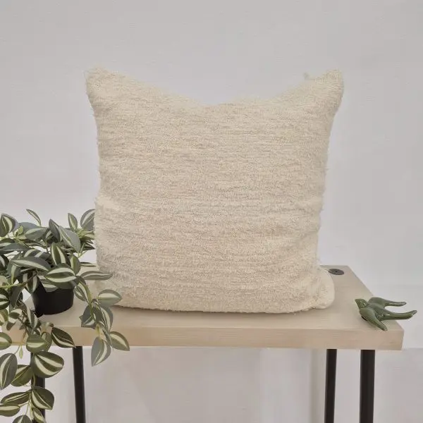 Handwoven Cream Cushion 50x50cm Made in Recycled Cotton