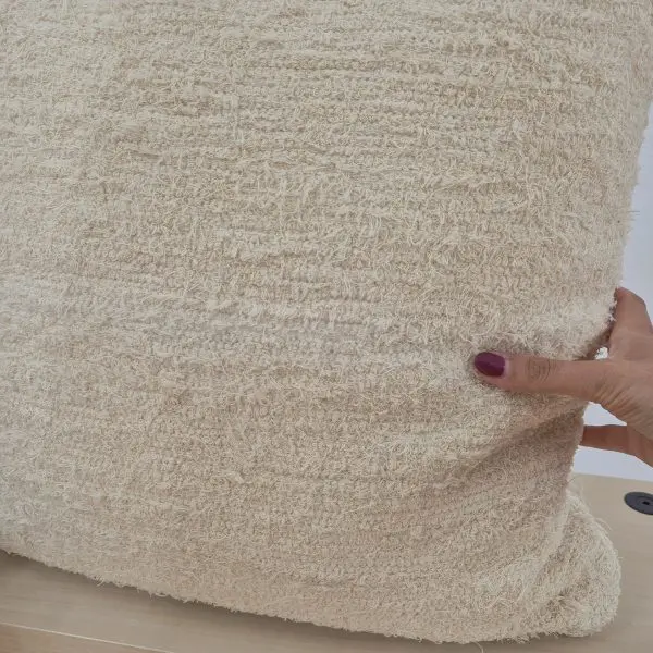 Handwoven Cream Cushion 50x50cm Made in Recycled Cotton