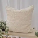 Handwoven Cream Cushion 50x50cm Made in Recycled Cotton
