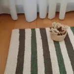 Small Green Cream Rug - 60x120cm - Ring Line Rug