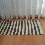 Small Green Cream Rug - 60x120cm - Ring Line Rug