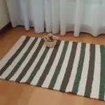 Small Green Cream Rug - 60x120cm - Ring Line Rug