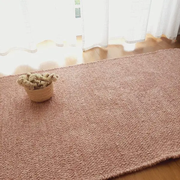Small Pastel Pink Rug - 60x110cm - Ring Line Rug