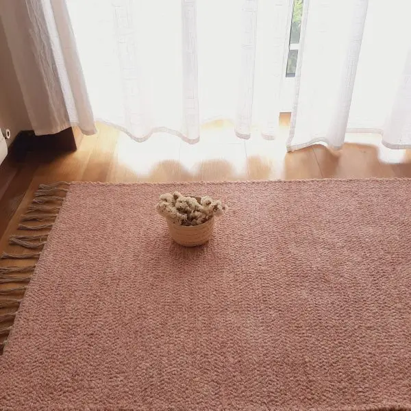 Small Pastel Pink Rug - 60x110cm - Ring Line Rug