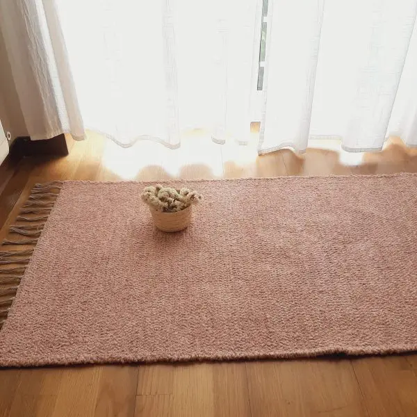 Small Pastel Pink Rug - 60x110cm - Ring Line Rug