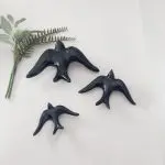 Glazed Black Swallows Wall Hanging Decor