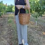 Round Wicker Basket Bag 23 cm