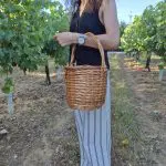 Round Wicker Basket Bag 23 cm