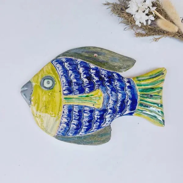 Extra Large Ceramic Fish - Blue and Green Fish