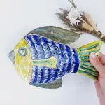 Extra Large Ceramic Fish - Blue and Green Fish