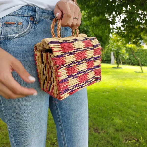 Mini Reed Basket Bag